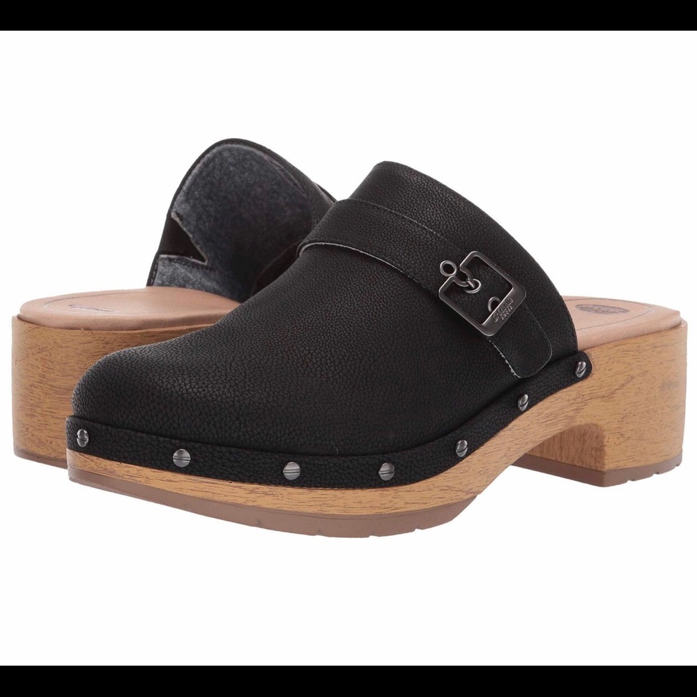 Dr. Scholl’s Throwback Clog Black Smooth Size 11
